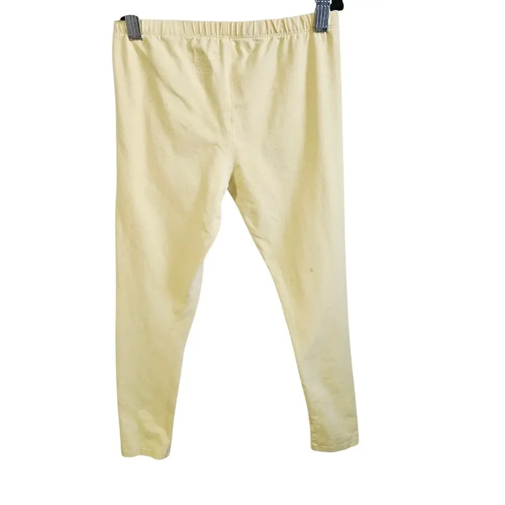 Childrens Place Size L 10/12 Leggings Pastel Yellow Simple Casual Basic Everyday